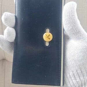 Vintage Kitamura Motomachi Wallet Clutch Purse Blue Leather Japanese Card Holder